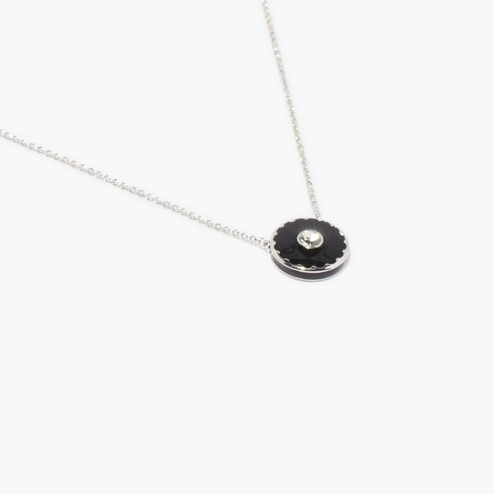 Marc Jacobs Medallion Pendant Náhrdelník Damske Čierne Strieborne | MVNB-28075