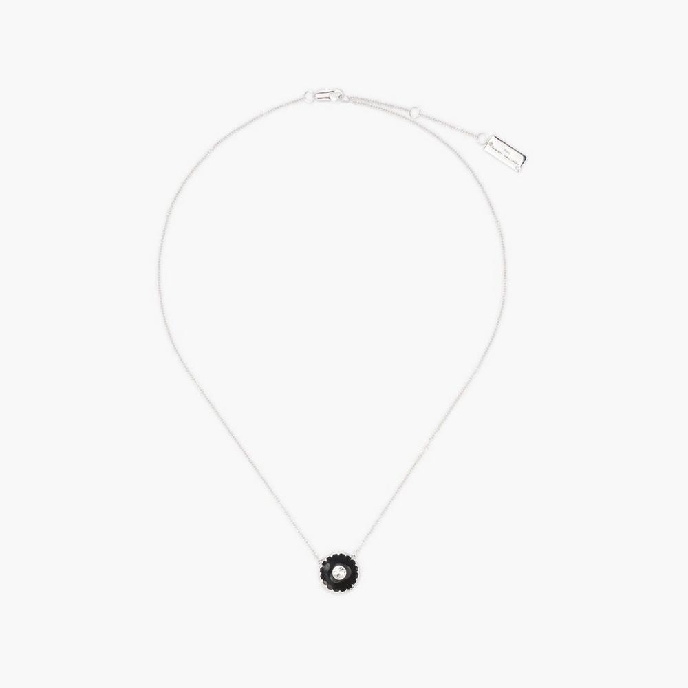 Marc Jacobs Medallion Pendant Náhrdelník Damske Čierne Strieborne | MVNB-28075
