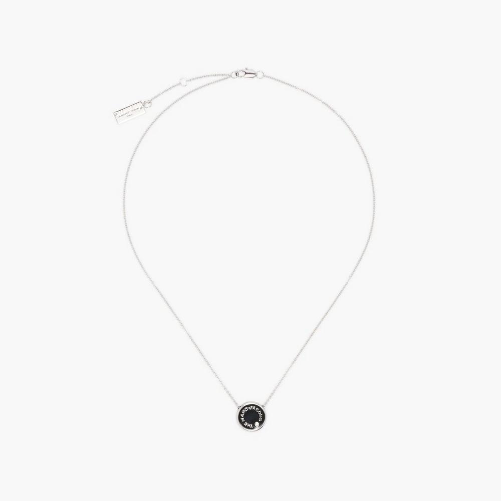 Marc Jacobs Medallion Pendant Náhrdelník Damske Čierne Strieborne | MVNB-28075