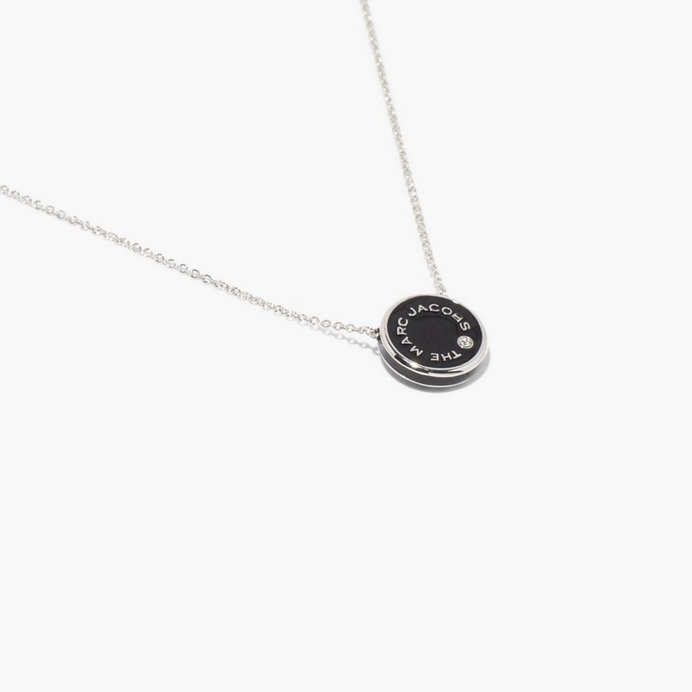 Marc Jacobs Medallion Pendant Náhrdelník Damske Čierne Strieborne | MVNB-28075