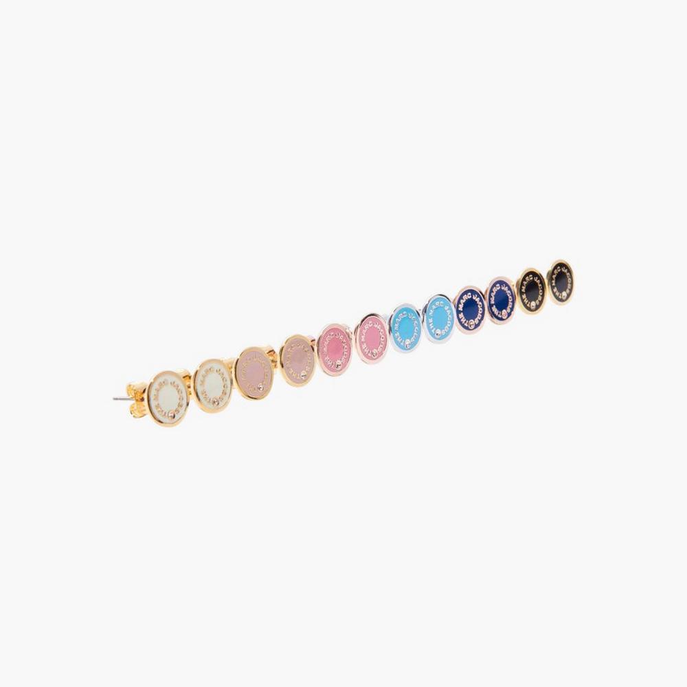 Marc Jacobs Medallion Studs Nausnice Damske Čierne Zlate | QNEU-32695