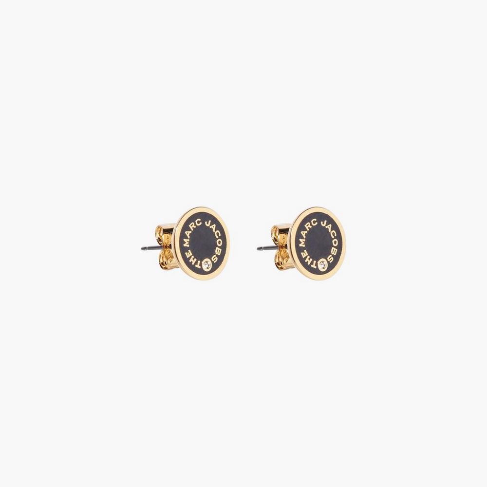 Marc Jacobs Medallion Studs Nausnice Damske Čierne Zlate | QNEU-32695