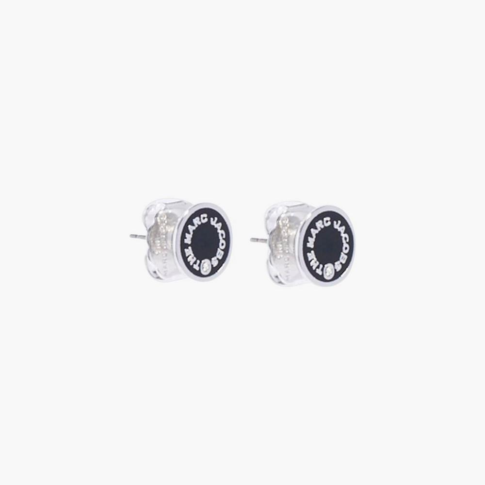 Marc Jacobs Medallion Studs Nausnice Damske Čierne Strieborne | VHTI-86203