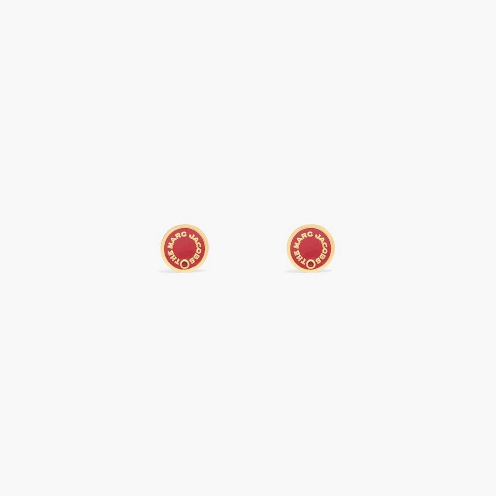 Marc Jacobs Medallion Studs Nausnice Damske Červené Zlate | WIRC-51948