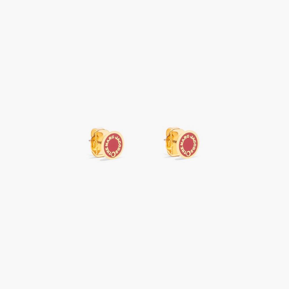 Marc Jacobs Medallion Studs Nausnice Damske Červené Zlate | WIRC-51948