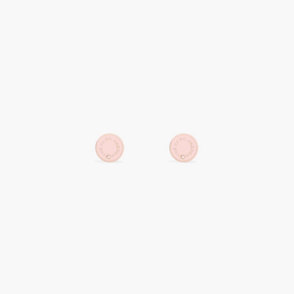Marc Jacobs Medallion Studs Nausnice Damske Ruzove Zlate | XPYI-93017