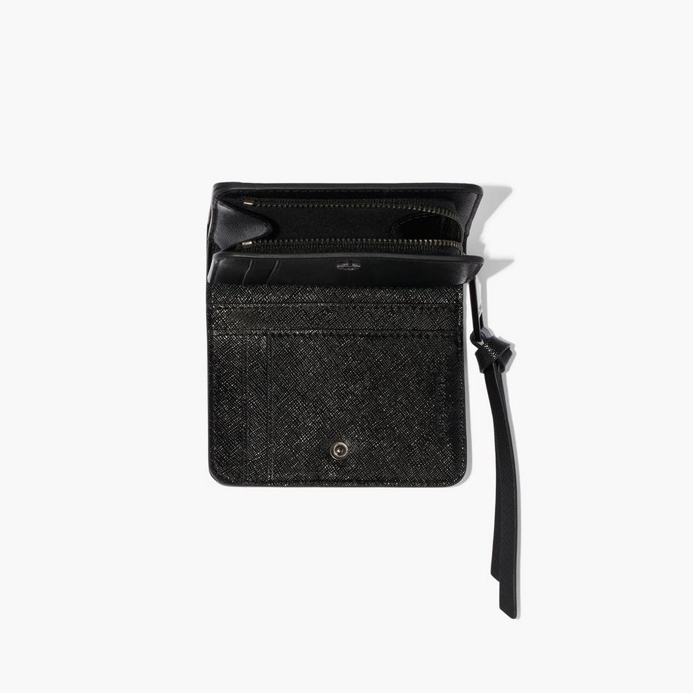 Marc Jacobs Mini Compact Wallet Snapshot Kabelka Damske Čierne Biele | HUSQ-37654