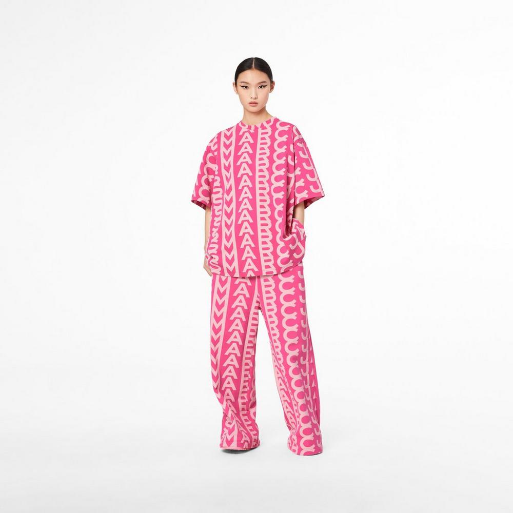 Marc Jacobs Monogram Big T-Shirt Tricko Damske Svetlo Ruzove Ruzove | MNRO-23641