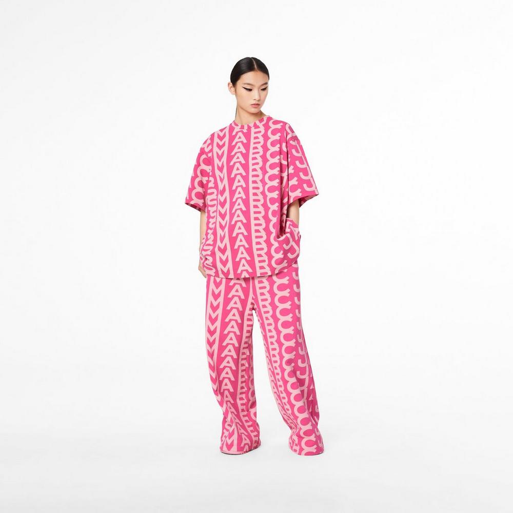 Marc Jacobs Monogram Big T-Shirt Tricko Damske Svetlo Ruzove Ruzove | MNRO-23641