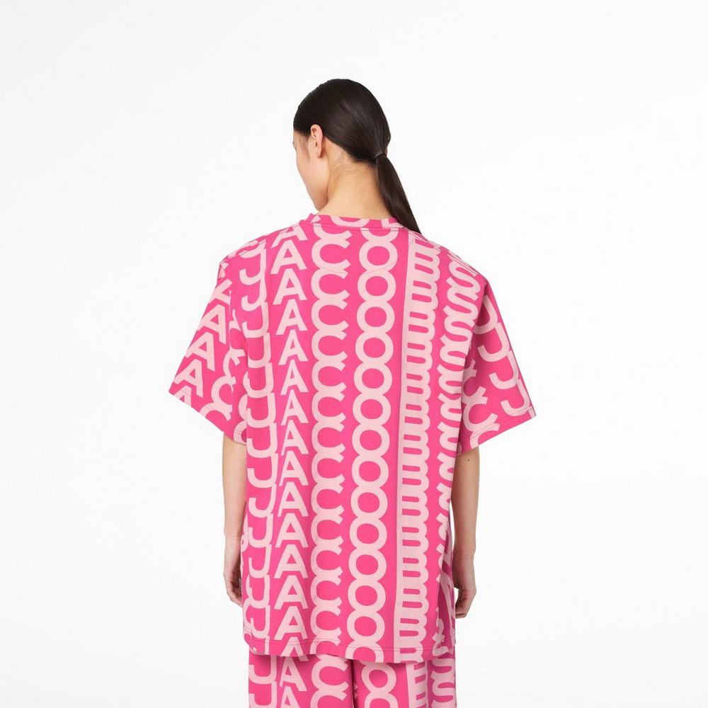 Marc Jacobs Monogram Big T-Shirt Tricko Damske Svetlo Ruzove Ruzove | MNRO-23641