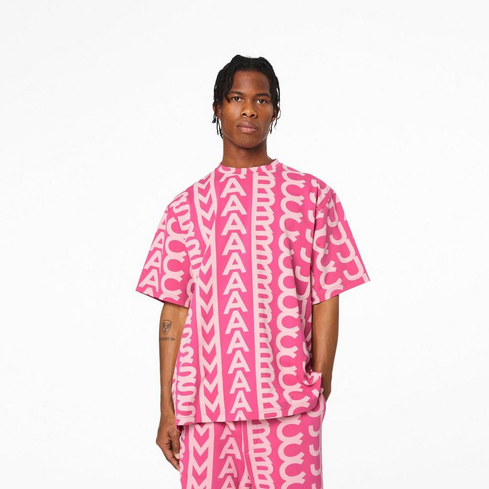 Marc Jacobs Monogram Big T-Shirt Tricko Damske Svetlo Ruzove Ruzove | MNRO-23641