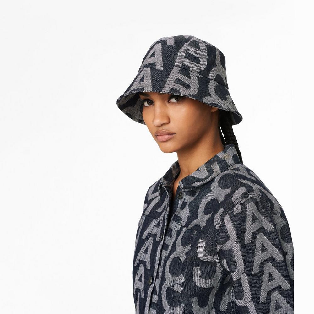 Marc Jacobs Monogram Denim Bucket Klobuky Damske Modre | KFJW-53724