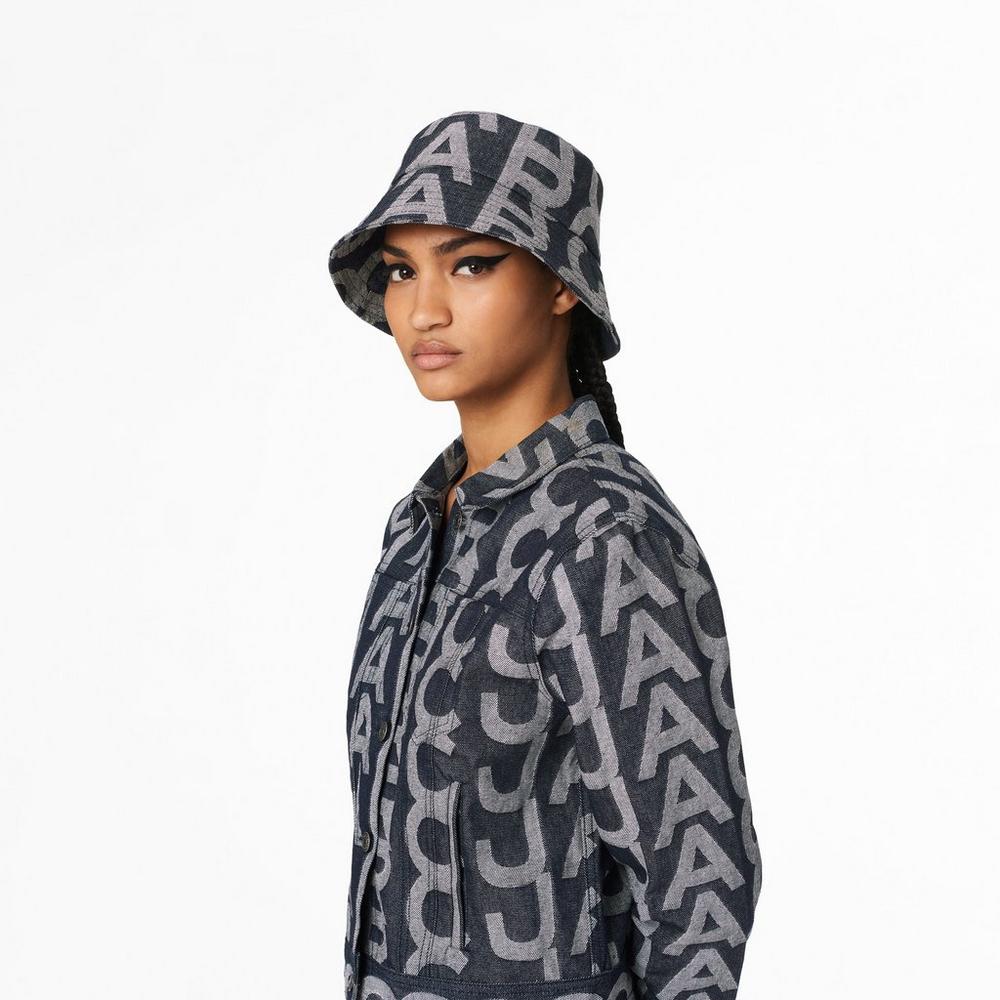 Marc Jacobs Monogram Denim Bucket Klobuky Damske Modre | KFJW-53724