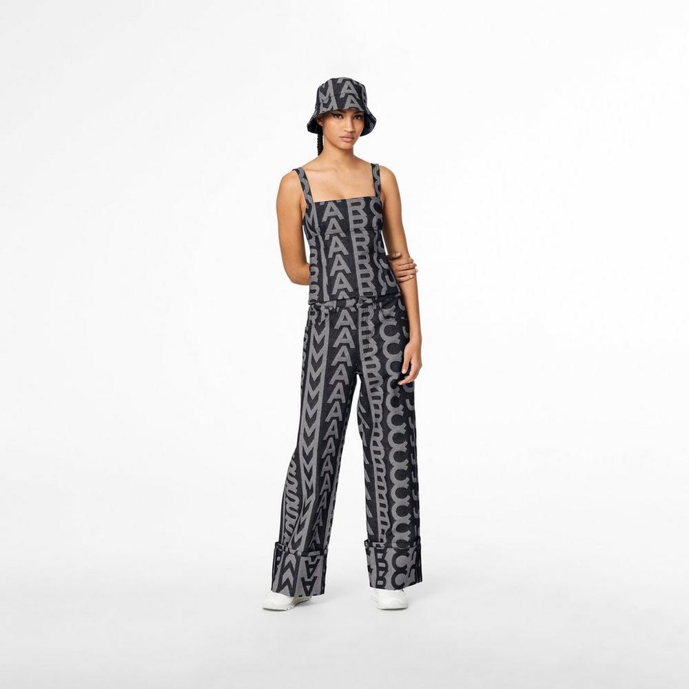 Marc Jacobs Monogram Denim Bustier Topy Damske Modre | RPFI-17529