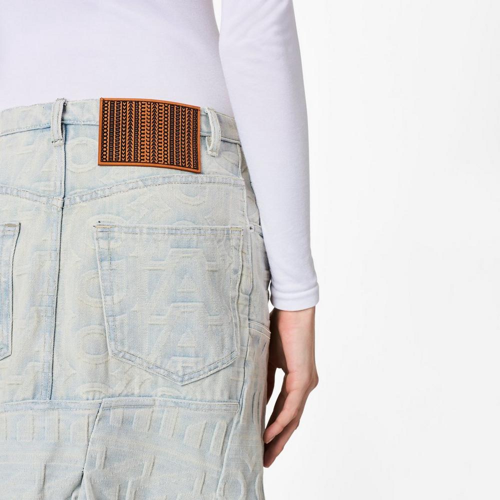 Marc Jacobs Monogram Denim Sukne Damske Modre | PWRN-39584