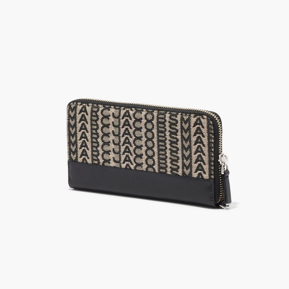 Marc Jacobs Monogram Jacquard Continental Wristlet Velke Penazenky Damske Béžové Viacfarebný | GJKS-41308