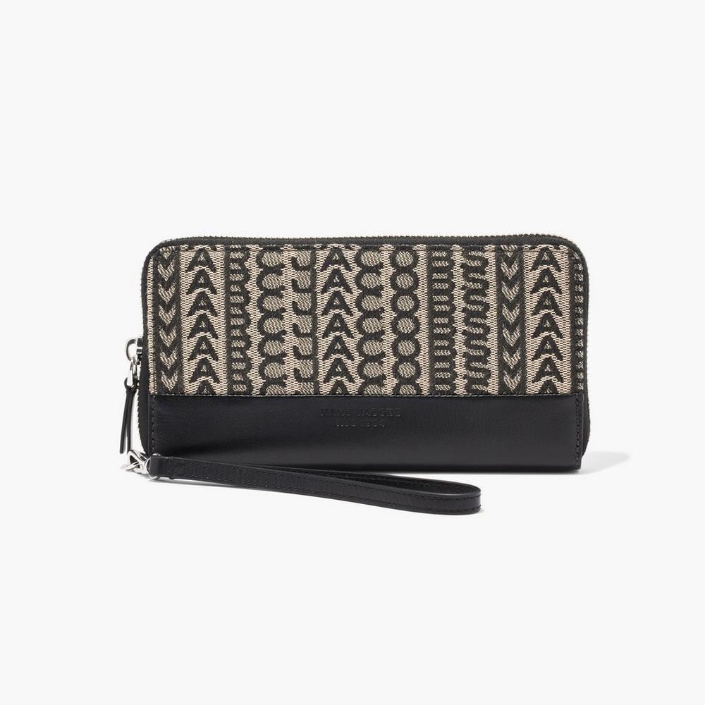 Marc Jacobs Monogram Jacquard Continental Wristlet Velke Penazenky Damske Béžové Viacfarebný | GJKS-41308