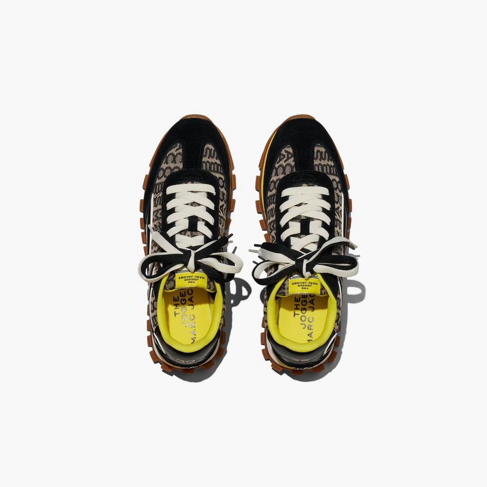 Marc Jacobs Monogram Jogger Tenisky Damske Čierne Žlté | HSDL-62175