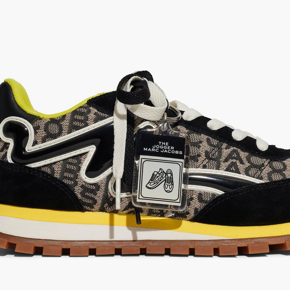 Marc Jacobs Monogram Jogger Tenisky Damske Čierne Žlté | HSDL-62175