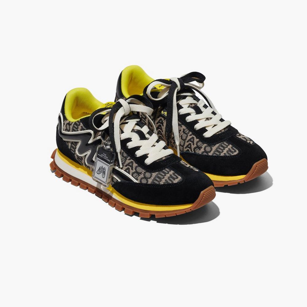 Marc Jacobs Monogram Jogger Tenisky Damske Čierne Žlté | HSDL-62175