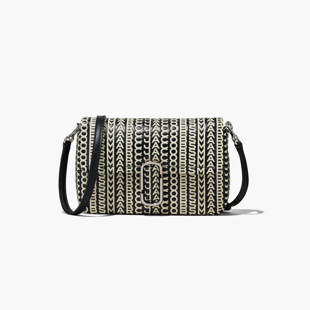 Marc Jacobs Monogram Leather J Marc Taška Cez Rameno Damske Čierne Biele | QZTF-49702