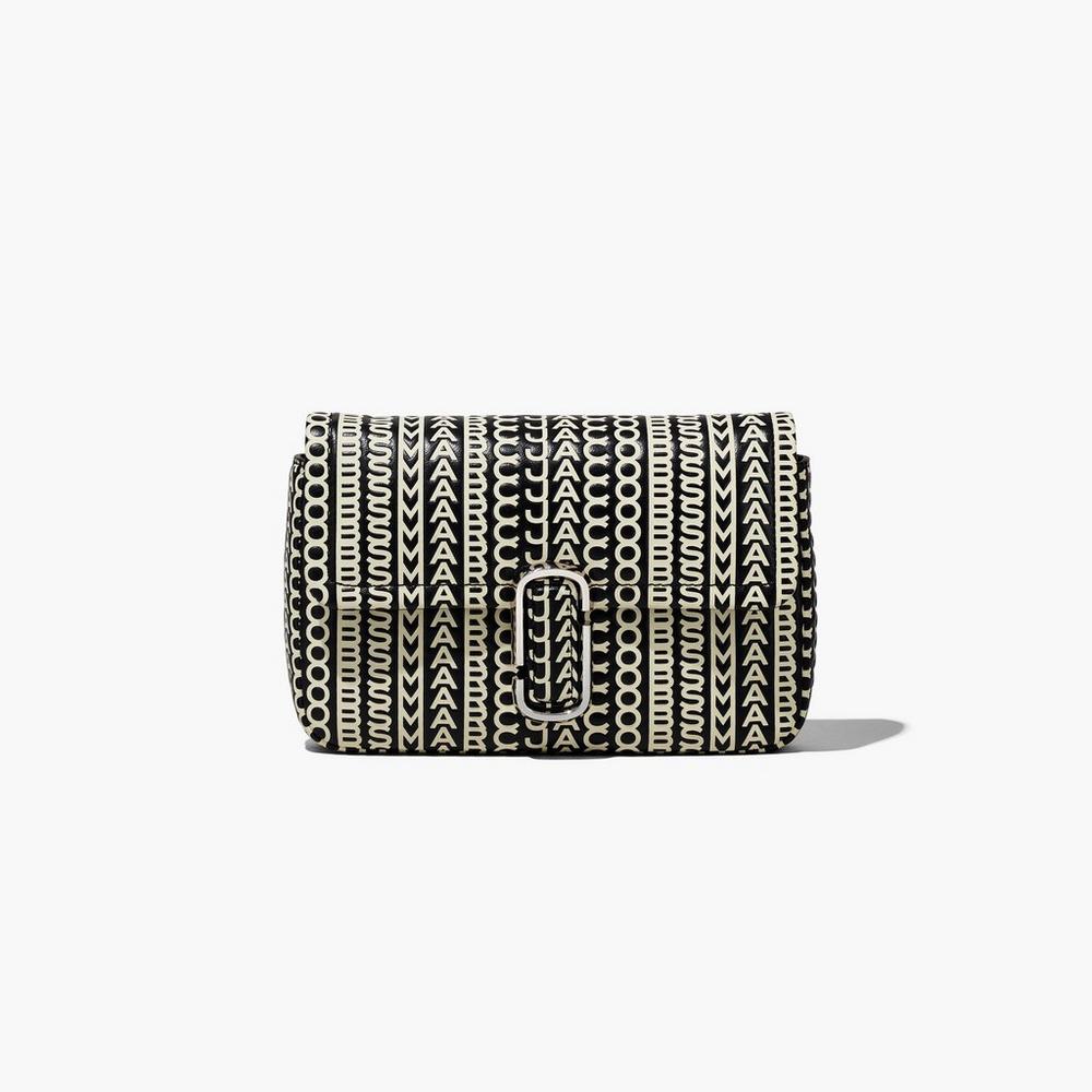 Marc Jacobs Monogram Leather J Marc Taška Cez Rameno Damske Čierne Biele | QZTF-49702