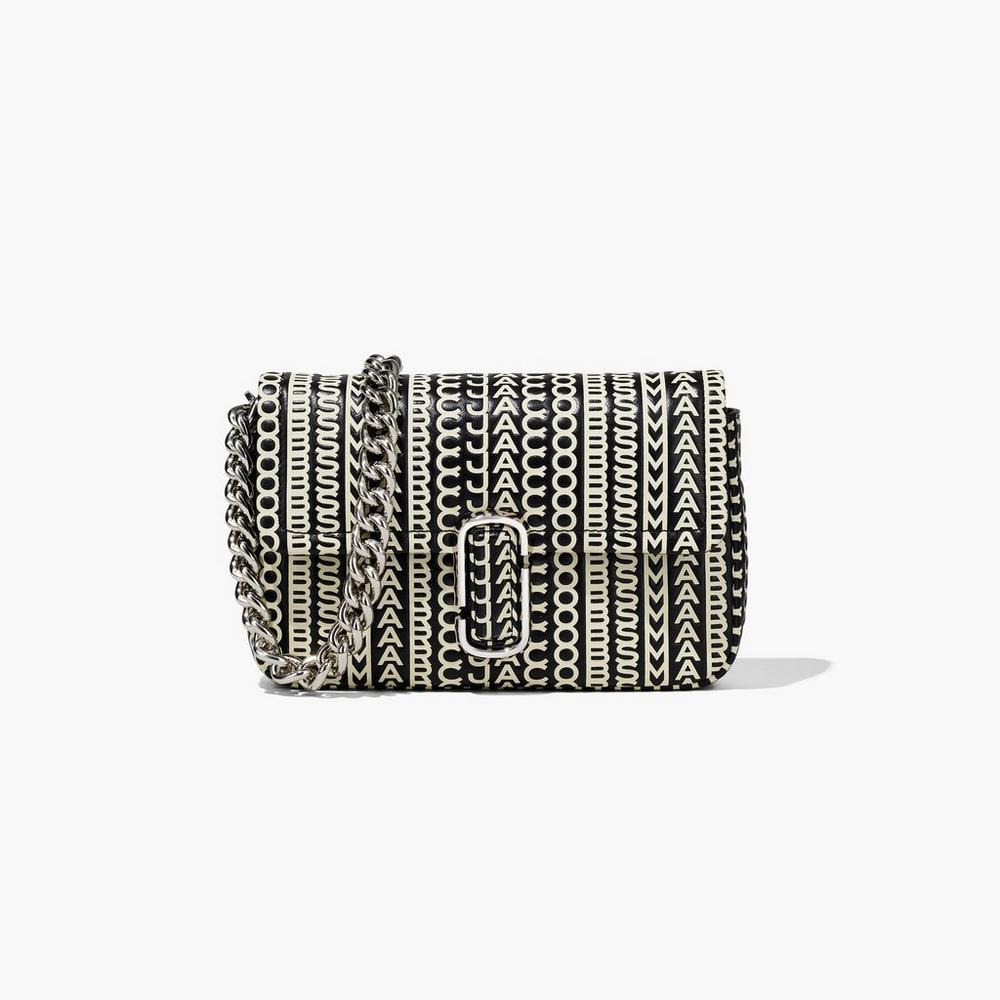 Marc Jacobs Monogram Leather J Marc Taška Cez Rameno Damske Čierne Biele | QZTF-49702