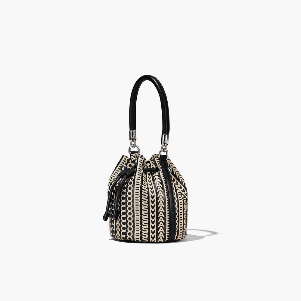 Marc Jacobs Monogram Leather Micro Crossbody Kabelka Damske Čierne Biele | BFEZ-10657