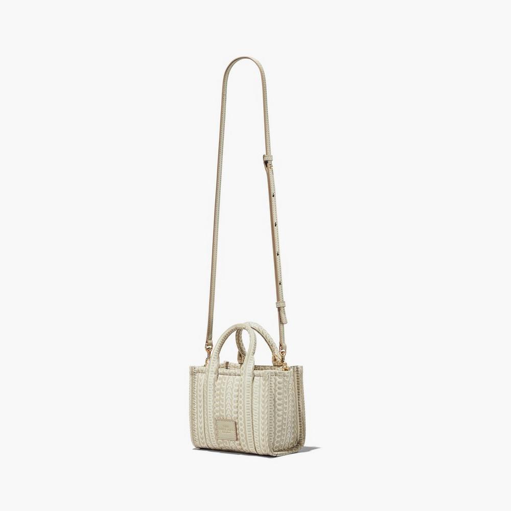 Marc Jacobs Monogram Leather Micro Tote Prenosná Taška Damske Hnedožltý | XDVZ-47528