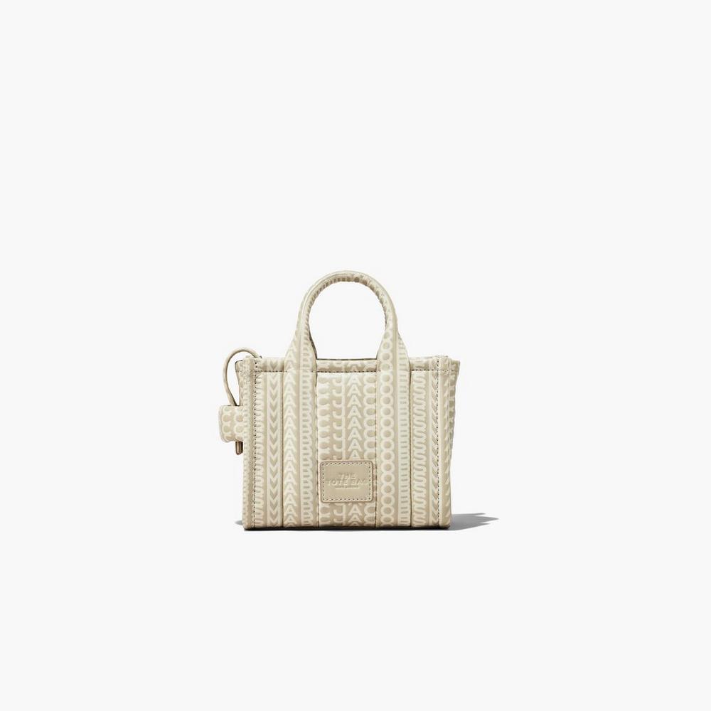 Marc Jacobs Monogram Leather Micro Tote Prenosná Taška Damske Hnedožltý | XDVZ-47528