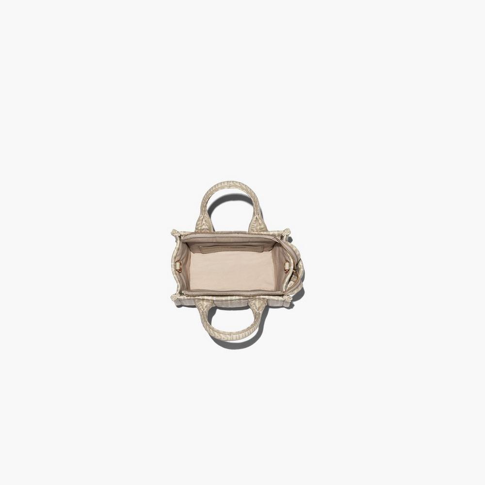 Marc Jacobs Monogram Leather Micro Tote Prenosná Taška Damske Hnedožltý | XDVZ-47528