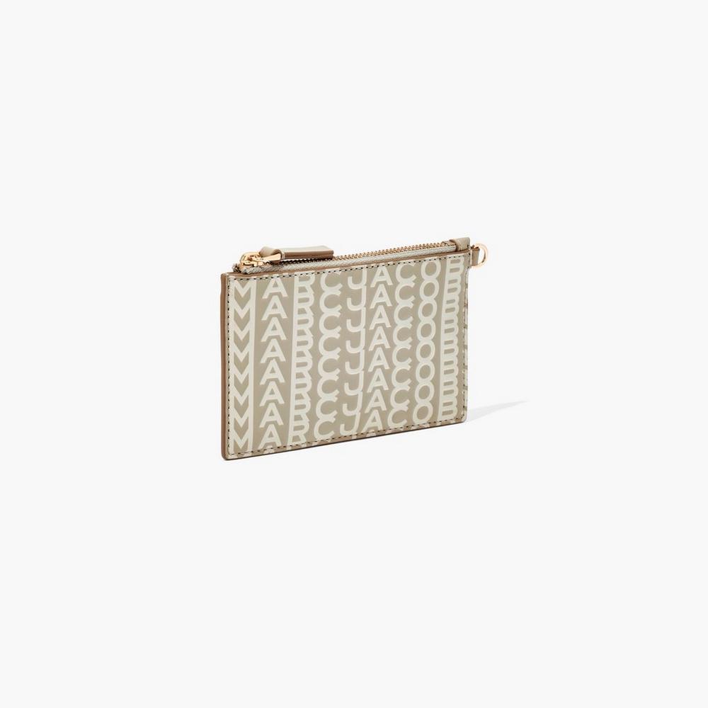 Marc Jacobs Monogram Leather Top Zip Wristlet Male Penazenky Damske Hnedožltý | JTZQ-04125
