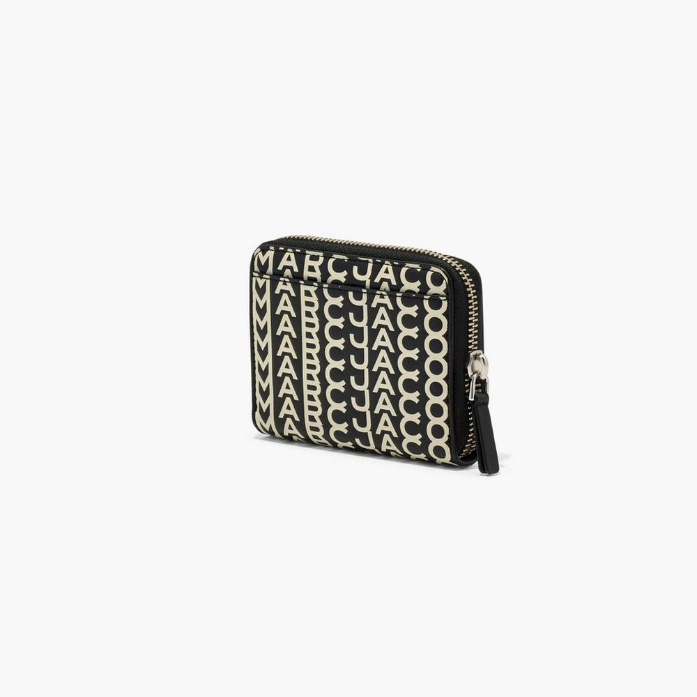 Marc Jacobs Monogram Leather Zip Around Male Penazenky Damske Čierne Biele | VORG-84193