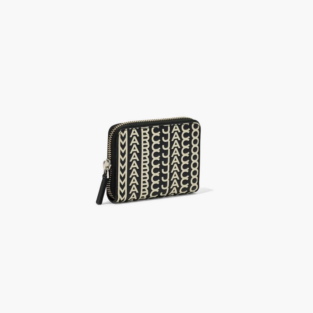 Marc Jacobs Monogram Leather Zip Around Male Penazenky Damske Čierne Biele | VORG-84193