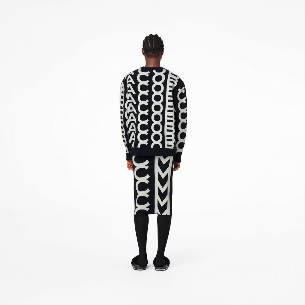 Marc Jacobs Monogram Oversized Crewneck Svetre Damske Čierne | CAOQ-03268