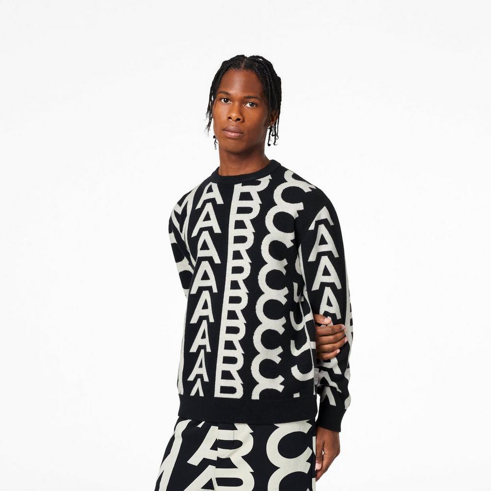 Marc Jacobs Monogram Oversized Crewneck Svetre Damske Čierne | CAOQ-03268