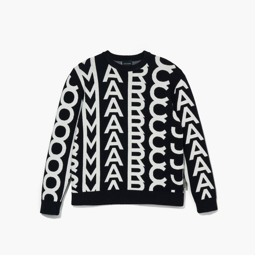 Marc Jacobs Monogram Oversized Crewneck Svetre Damske Čierne | CAOQ-03268