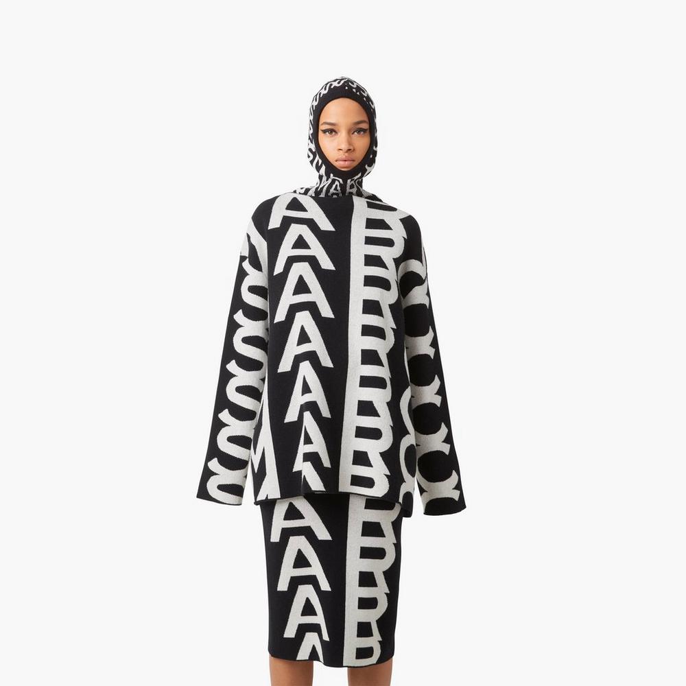 Marc Jacobs Monogram Oversized Knit Jumper Svetre Damske Čierne | SPTA-09731