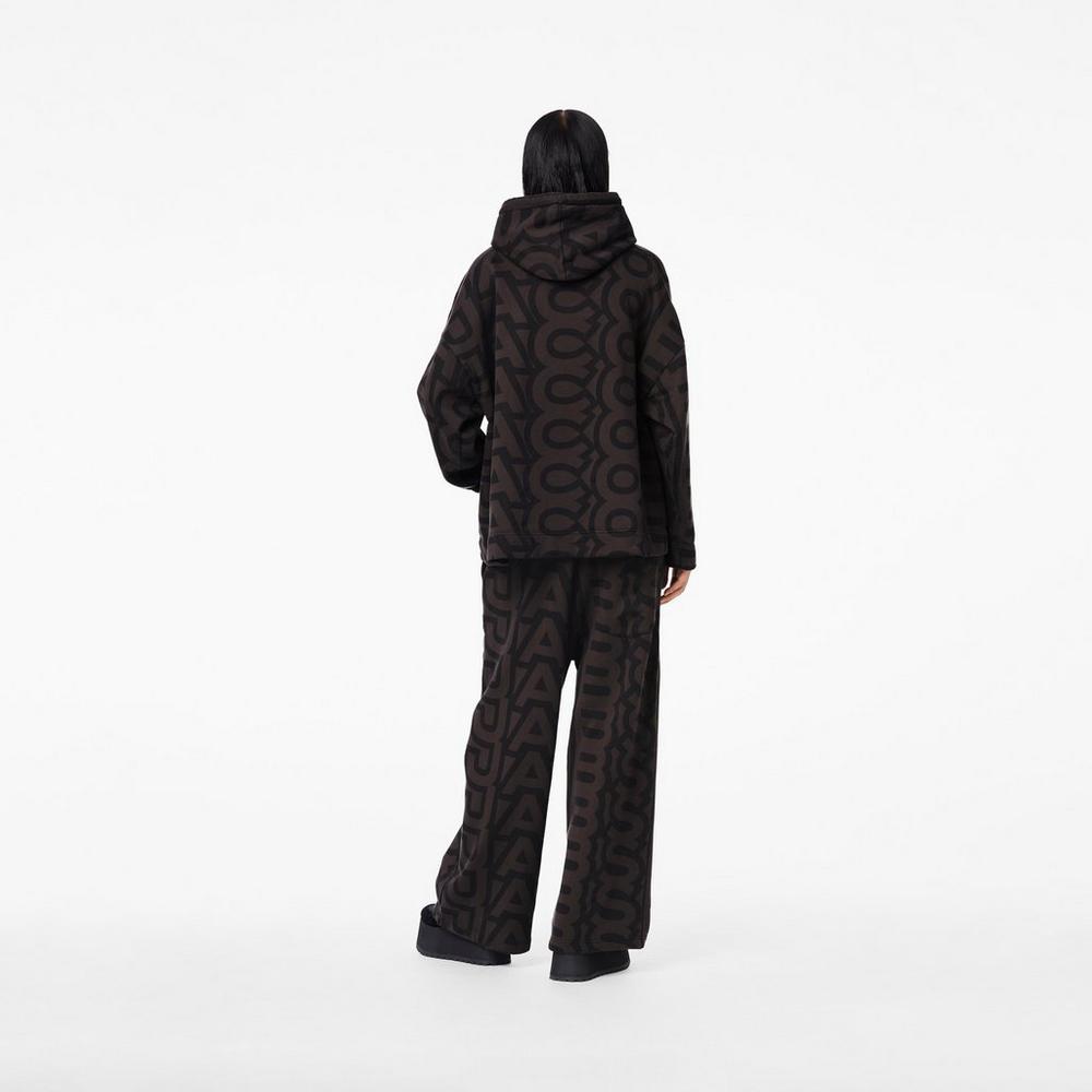 Marc Jacobs Monogram Oversized Mikiny S Kapucňou Damske Čierne | PJAW-84965