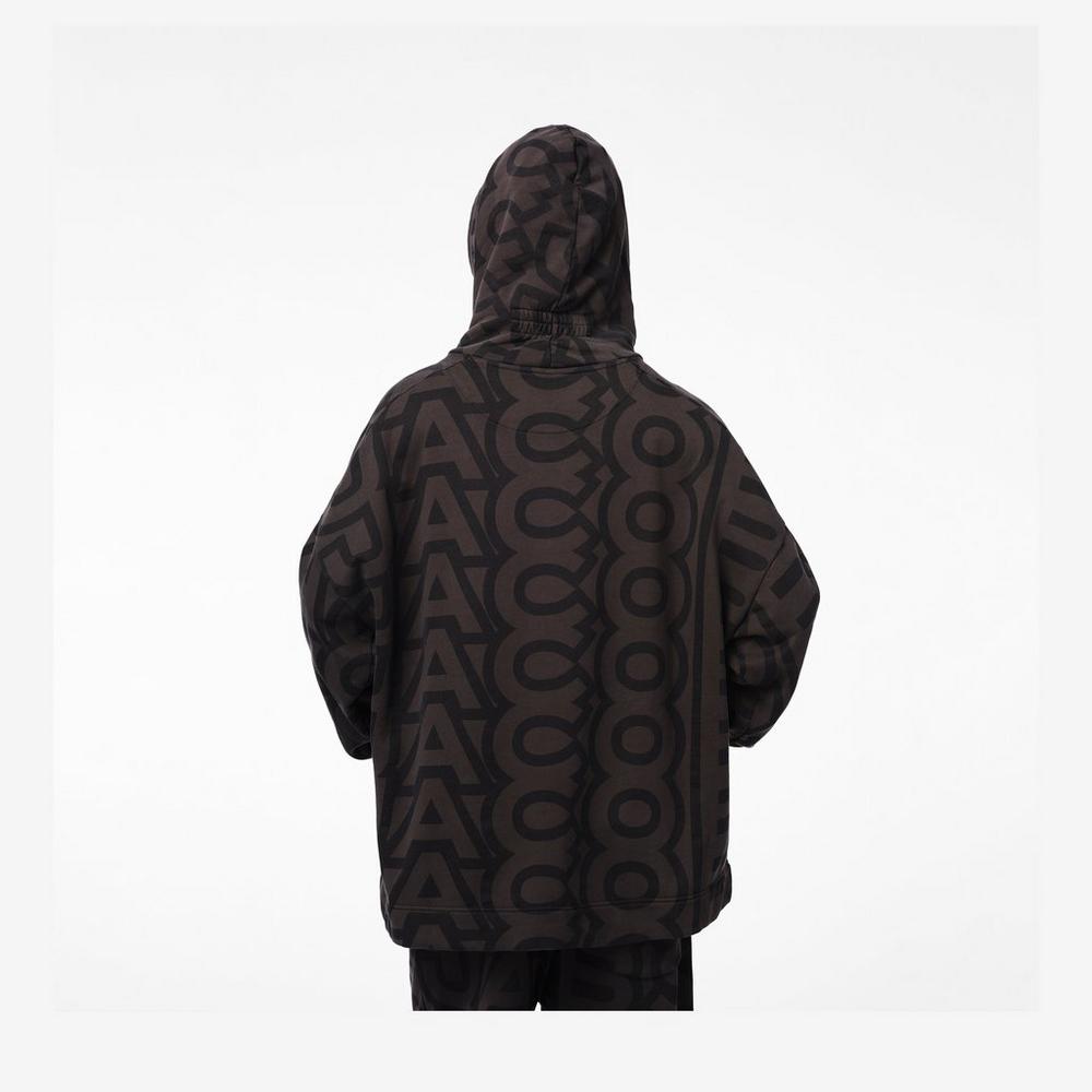 Marc Jacobs Monogram Oversized Mikiny S Kapucňou Damske Čierne | PJAW-84965