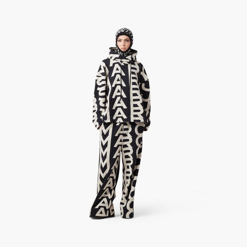 Marc Jacobs Monogram Oversized Mikiny S Kapucňou Damske Čierne | QMSA-83459