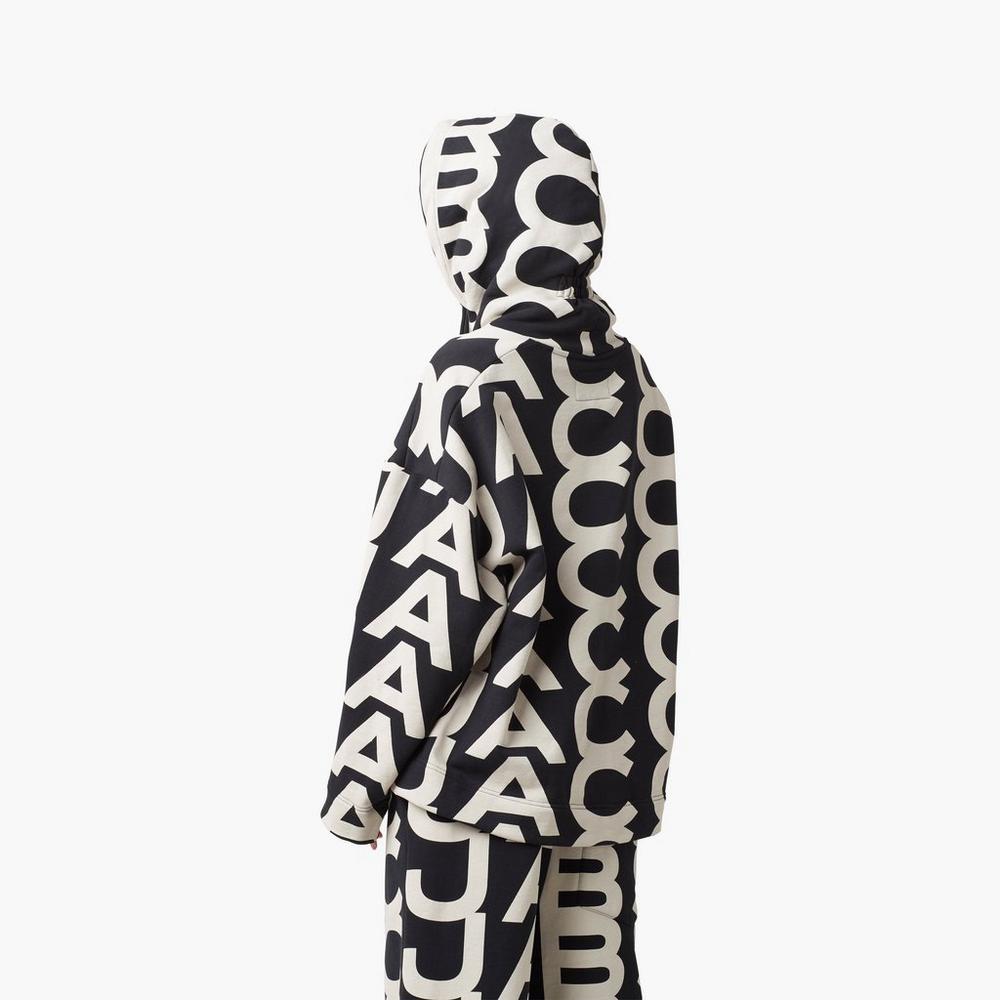 Marc Jacobs Monogram Oversized Mikiny S Kapucňou Damske Čierne | QMSA-83459
