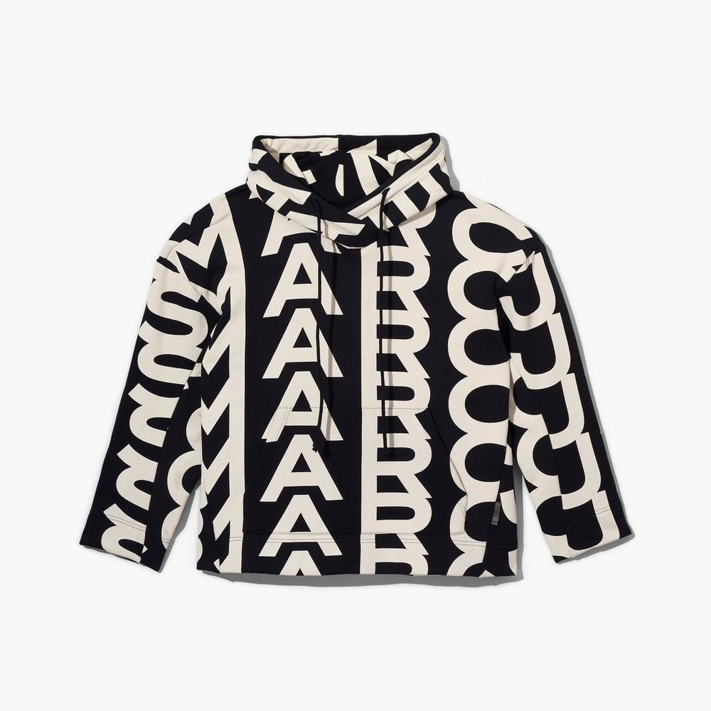 Marc Jacobs Monogram Oversized Mikiny S Kapucňou Damske Čierne | QMSA-83459