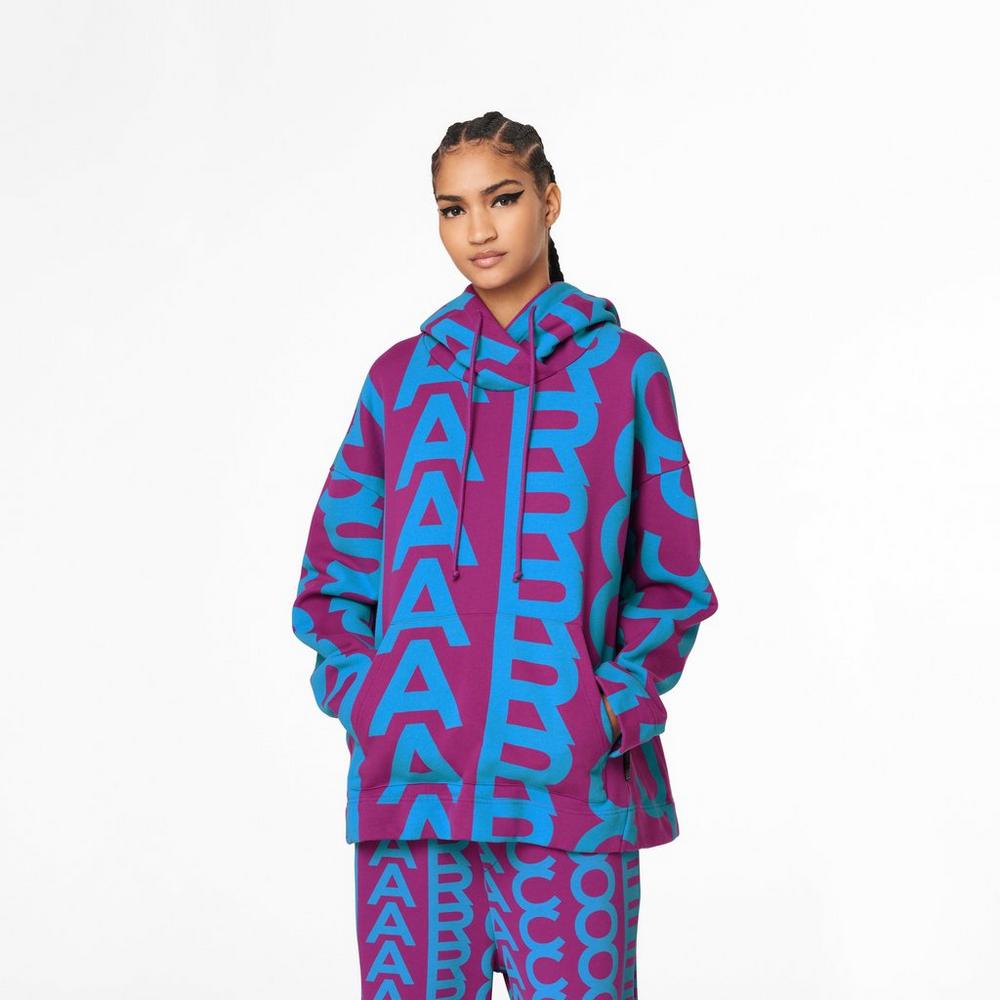 Marc Jacobs Monogram Oversized Mikiny S Kapucňou Damske Nachový Modre | UQXY-52869