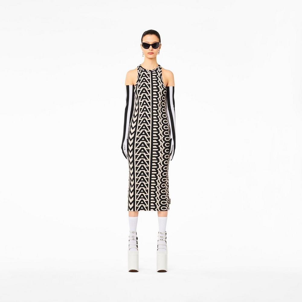 Marc Jacobs Monogram Racer Rib Saty Damske Čierne | IMTV-95234