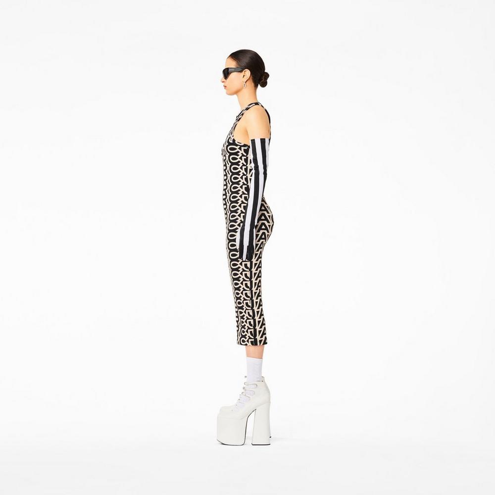 Marc Jacobs Monogram Racer Rib Saty Damske Čierne | IMTV-95234