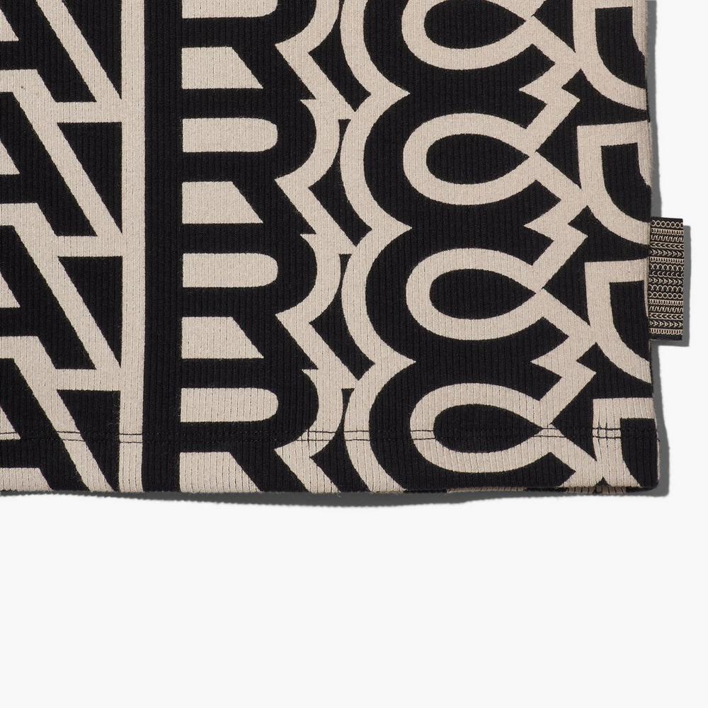 Marc Jacobs Monogram Racer Rib Saty Damske Čierne | IMTV-95234