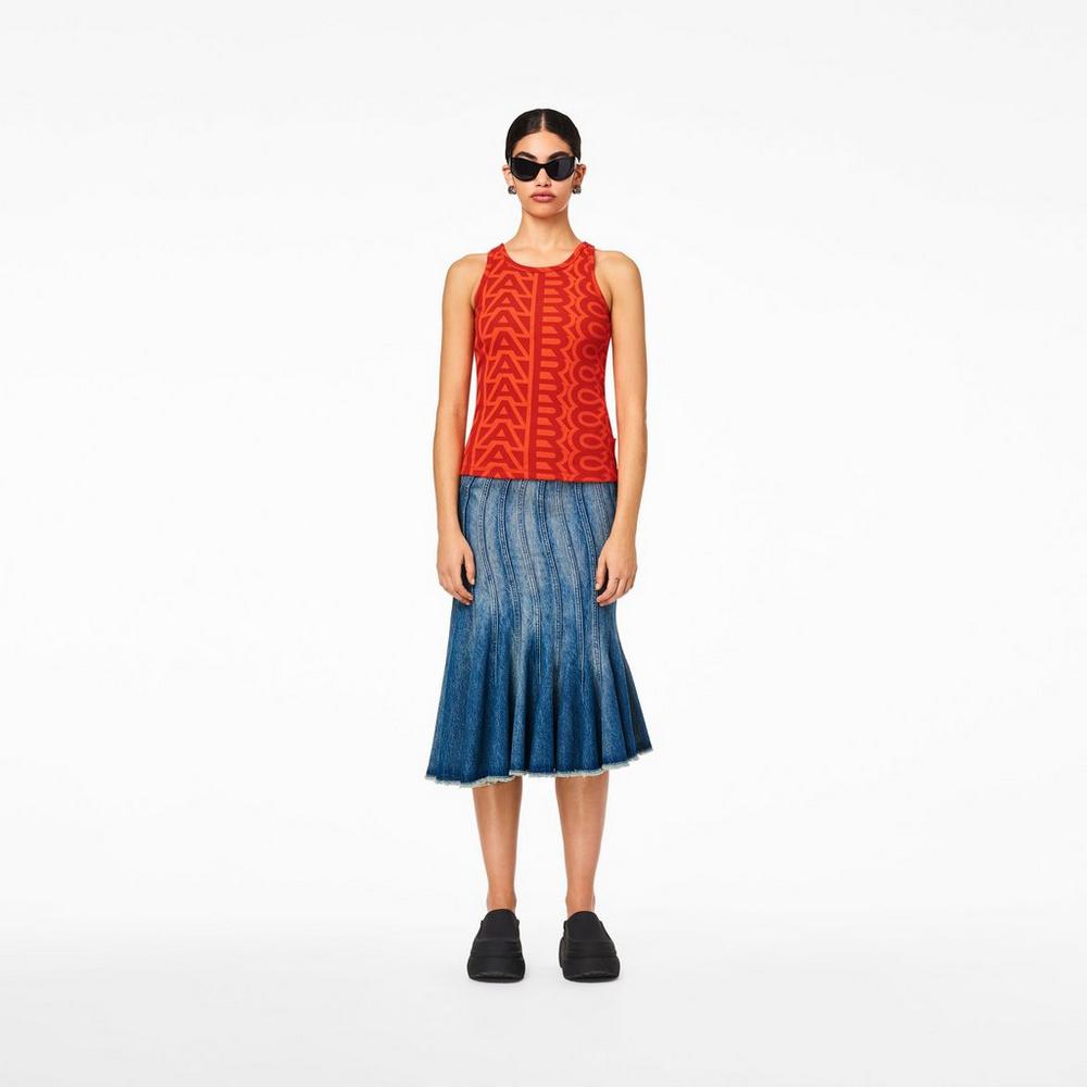 Marc Jacobs Monogram Rib Tank Tielko Damske Oranžové Červené | RSCQ-68094