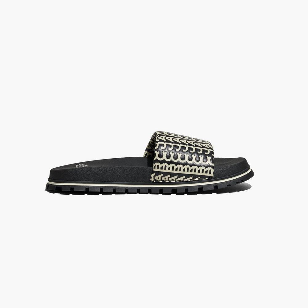 Marc Jacobs Monogram Slide Damske Čierne Biele | LDVT-67540