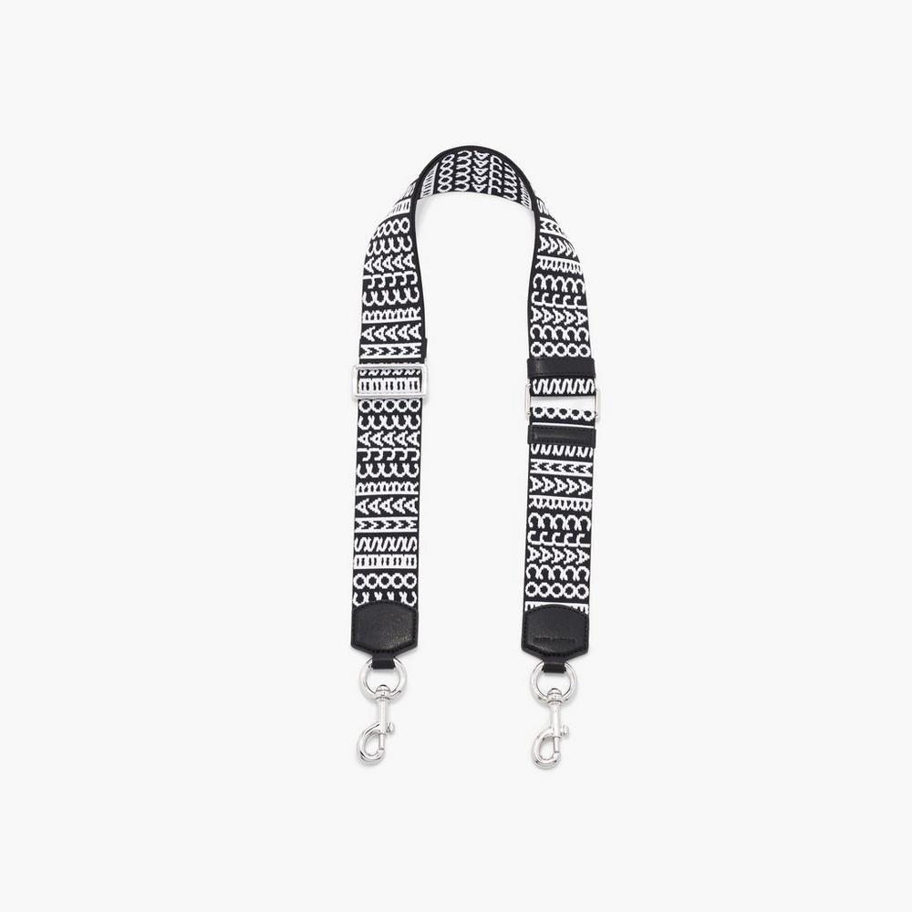 Marc Jacobs Monogram Strap Damske Čierne Biele | FNVI-34051